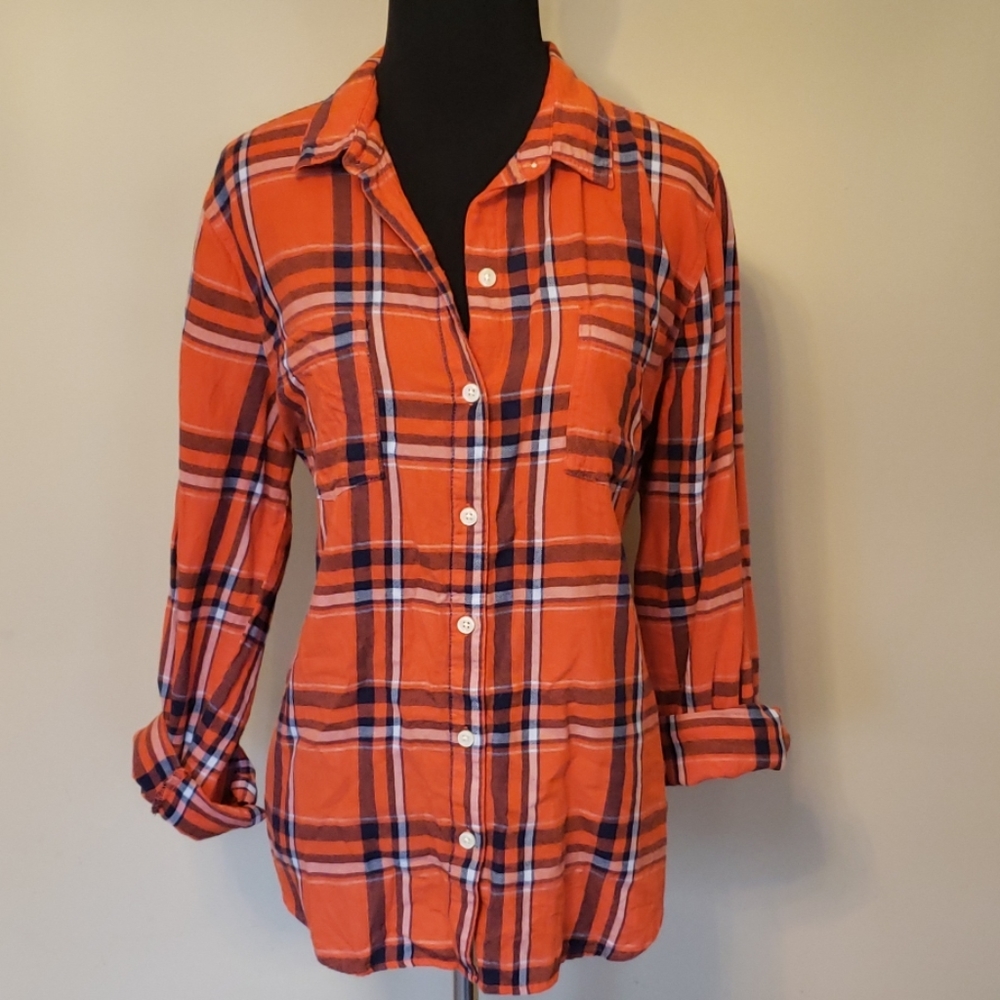 Red Plaid Button-Down sz L